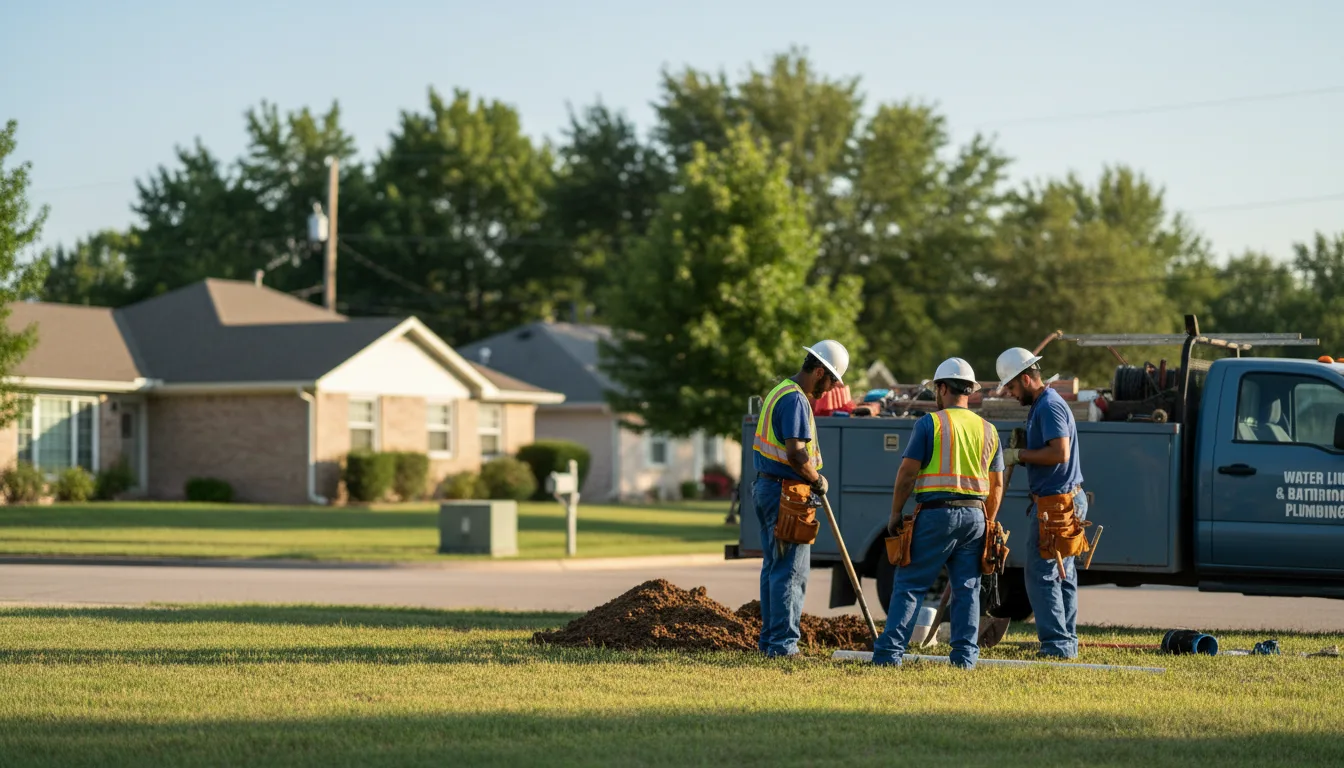 Residential water line and bathroom plumbing service in Callender, IA